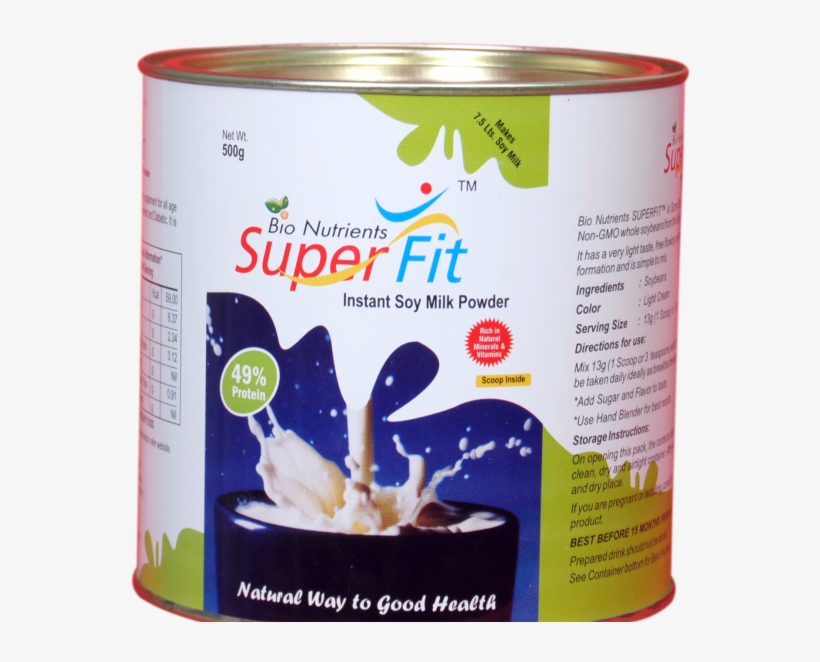 Super Fit Soy Milk Powder 500gm Tin - Superfit Soy Milk Powder 200g, transparent png download