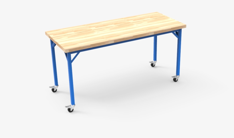 Toro Dura Blue Table With Butcherblock Top - Bench, transparent png download