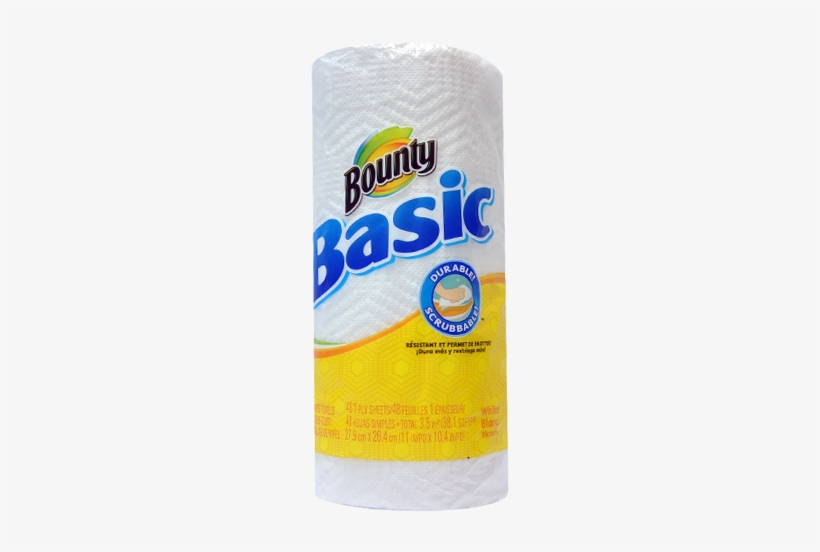 Bounty Basic Paper Towels, 1-ply, Giant Rolls - 8 Pack, transparent png download