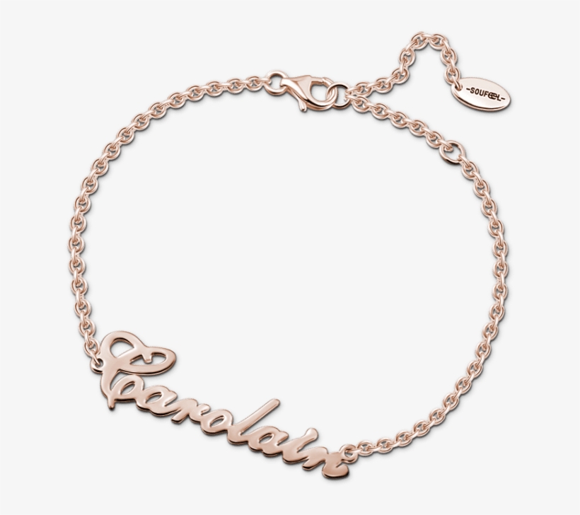 Pulsera De Nombre Personalizada Plata Chapado En Oro - Name Bracelets Soufeel Personalised Name Bracelet -, transparent png download