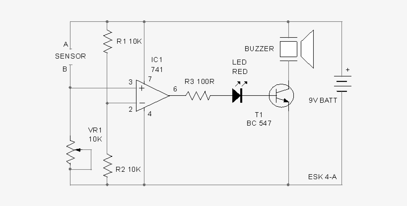Rain Alarm Circuit - Rain Detector Using Op Amp, transparent png download