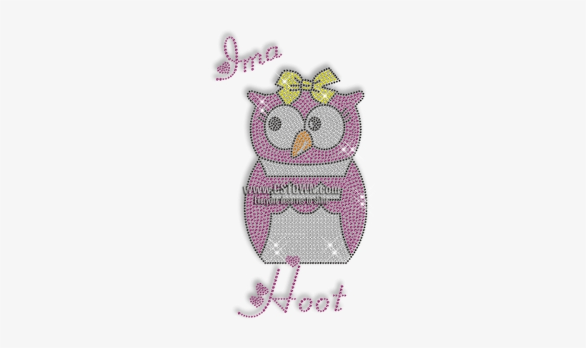Iron On Rhinestone Pattern Baby Owl Motif - Cartoon, transparent png download