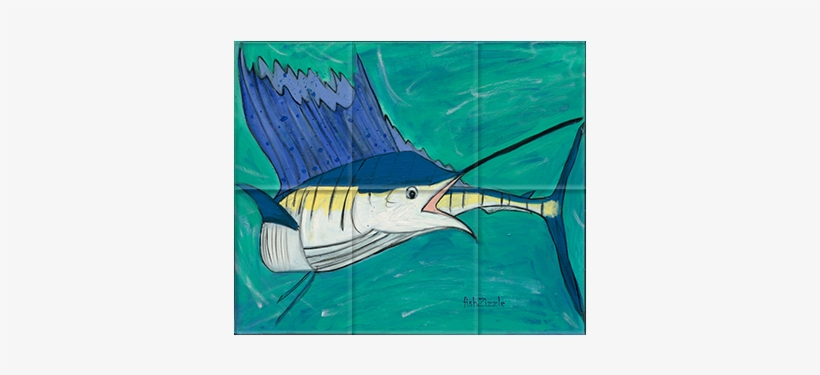 Blue Marlin Fish Tile Art - Marlin, transparent png download