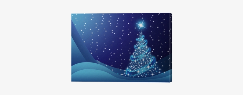Cuadro En Lienzo Árbol De Navidad Azul Con Nieve • - Android Christmas, transparent png download