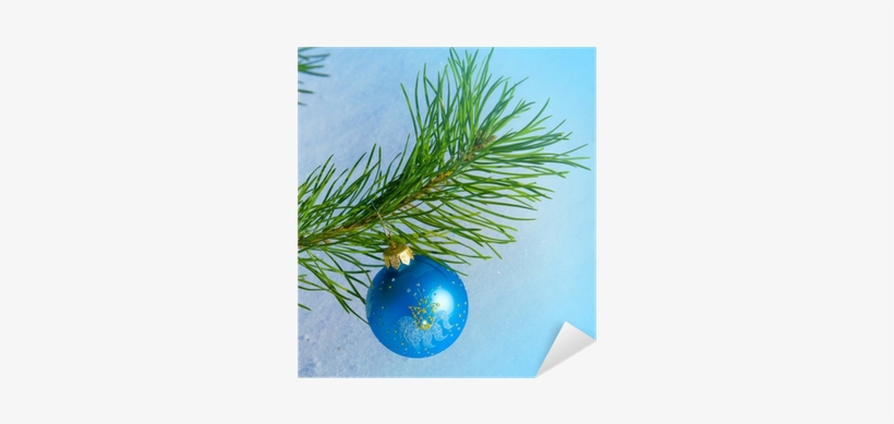Vinilo Pixerstick Bola De Cristal Azul En El Árbol - Christmas Tree, transparent png download