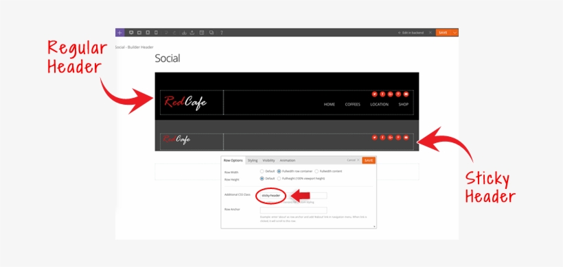 Free Header Designs - Sticky Header Design, transparent png download