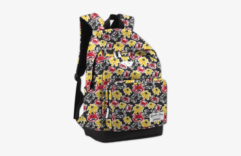 Black Pennington Crab & Black Eyed Susan / Book Bag - Backpack, transparent png download