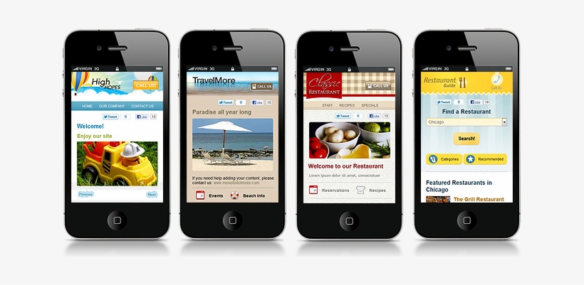 5 Page Mobile Optimized Website - Best Mobile Header Designs, transparent png download