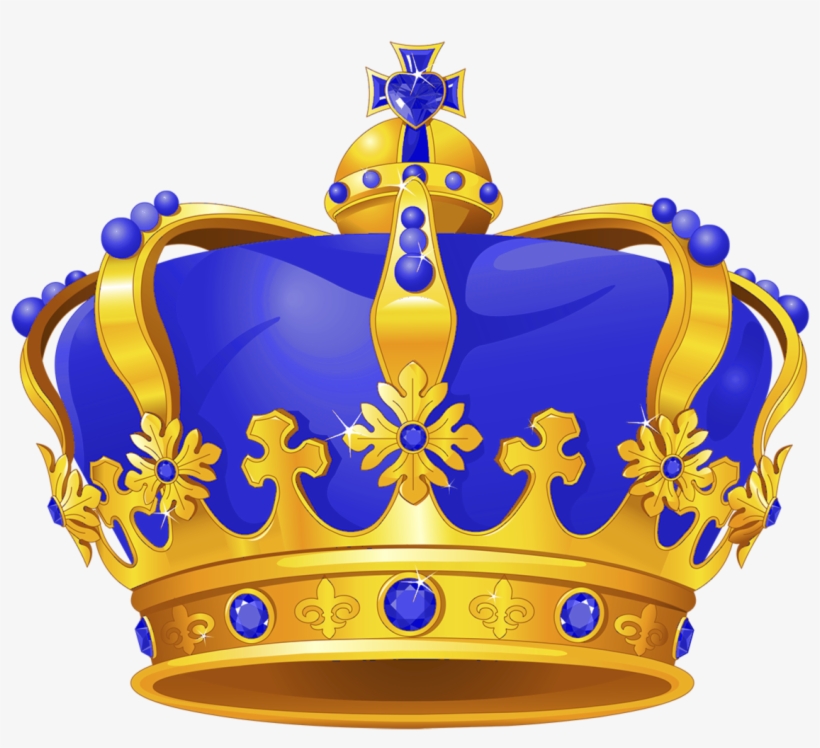 Coroa Azul E Dourada - Blue And Gold Crown, transparent png download