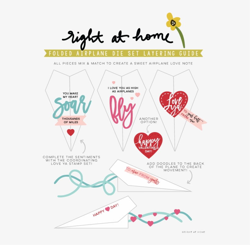Folded Airplane Die Set Layering Guide Png, transparent png download
