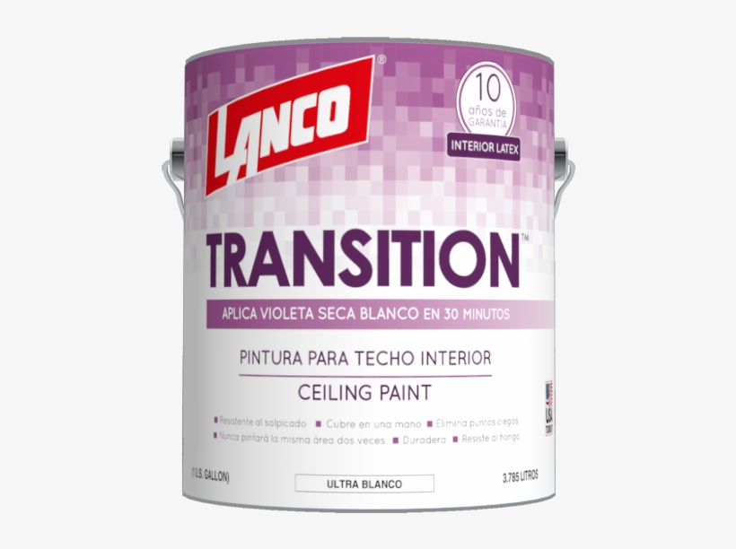 Lanco® Transition™ Ceiling Paint Is An Acrylic Flat - Lanco Ultra Durex Acrylic Waterborne Enamel 1-qt. White, transparent png download