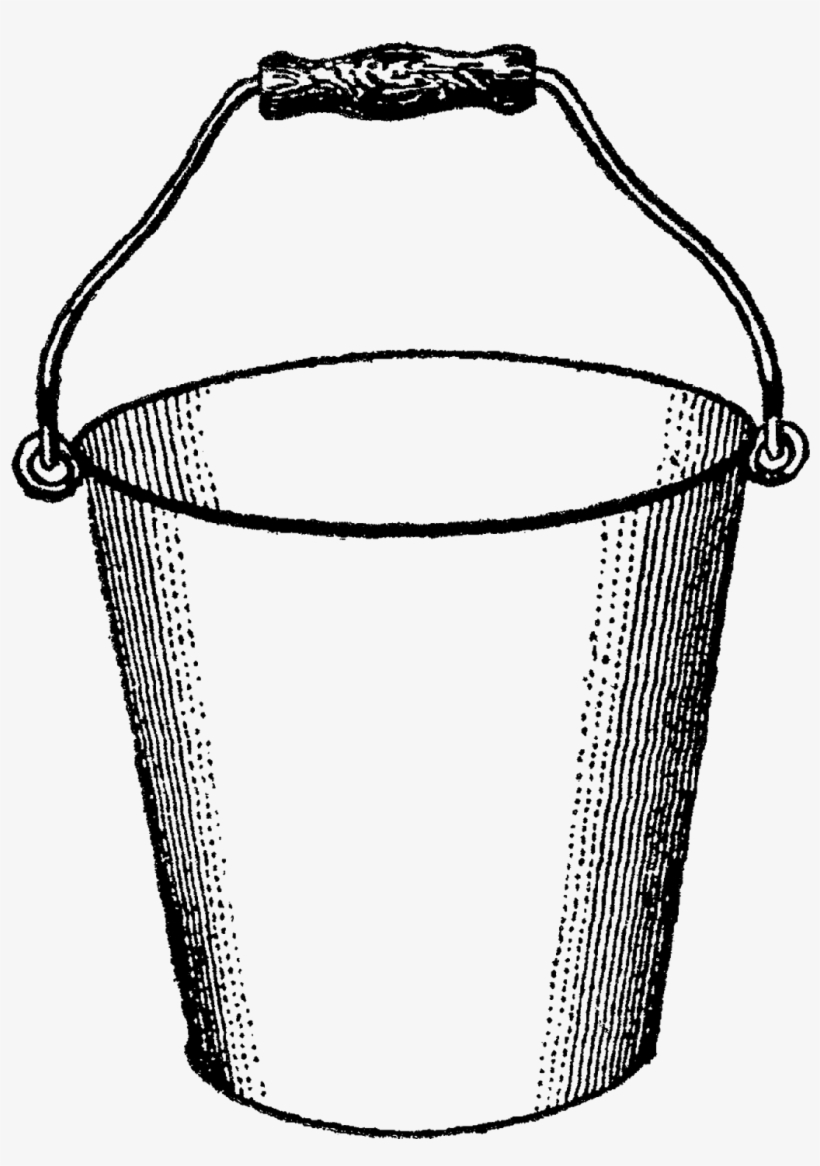 Free Printable Digital Transfer Of Gardening Clip Art - Bucket Clipart, transparent png download