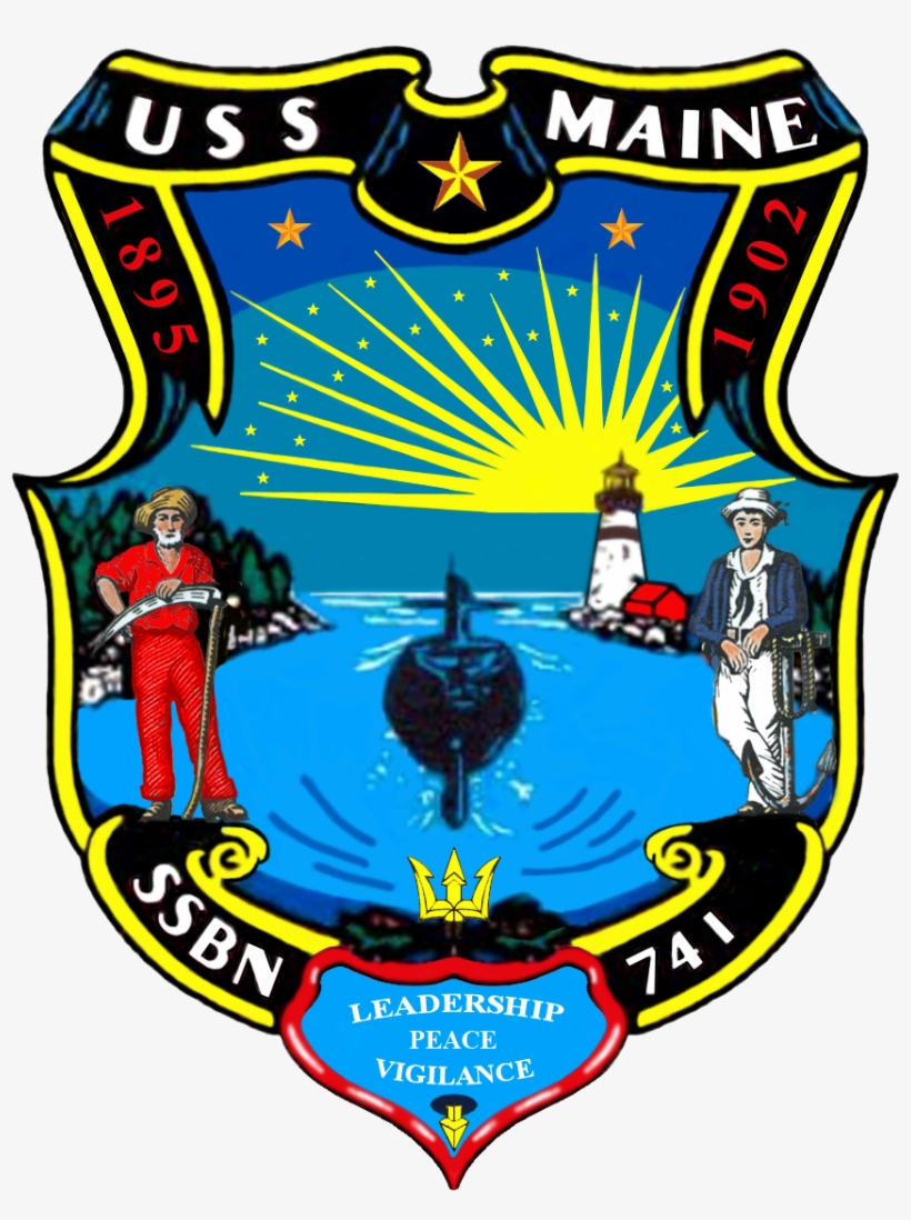 File - 741insig - Uss Maine Ssbn 741 Logo, transparent png download