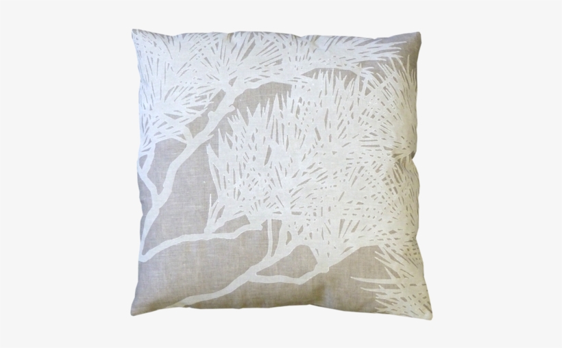 Dermond Peterson Pine Bough Pillow In White On Natural - Cushion, transparent png download