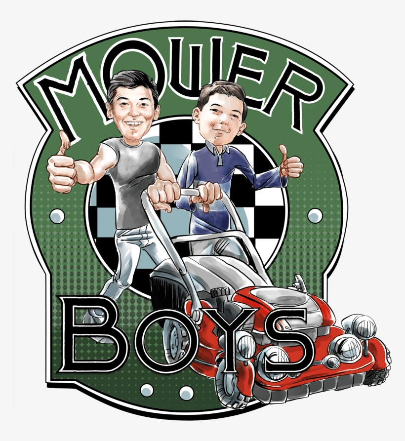 Mower Boys- Retro Logo With Caricature - Caricature, transparent png download