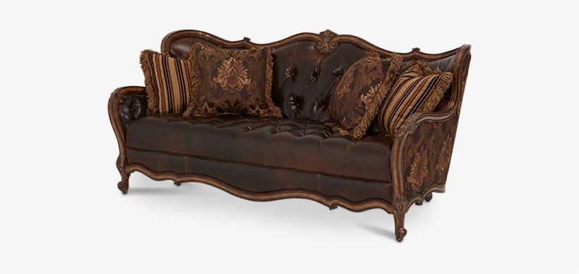 Sofa Grp2 - Aico Lavelle Melange Leather & Fabric Wood Trim, transparent png download