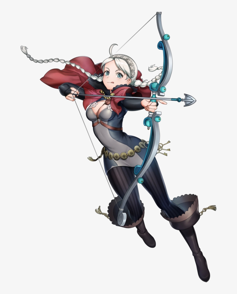 1girl Arrow Bangs Belt Blue Eyes Boots Bow Braid Breasts - Fire Emblem Heroes Nina, transparent png download