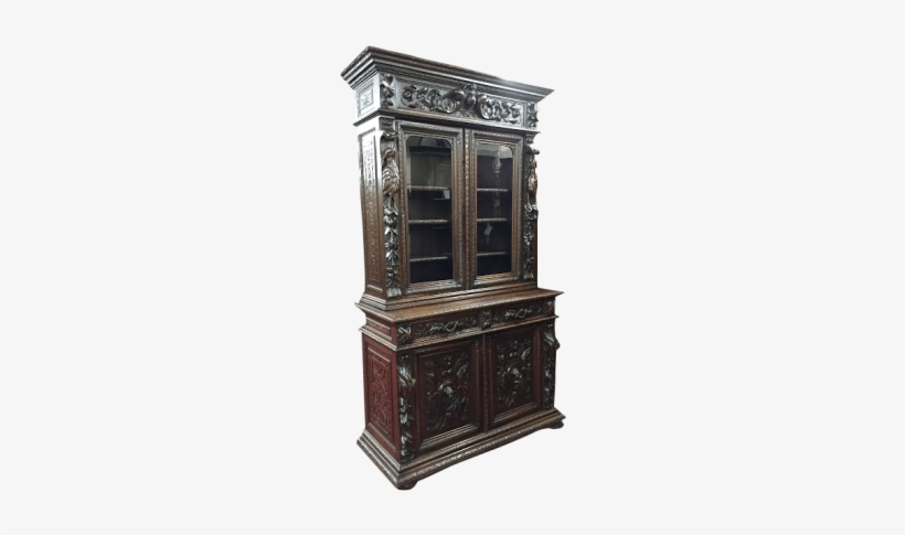 Antique Oak Cabinet - Cabinetry, transparent png download
