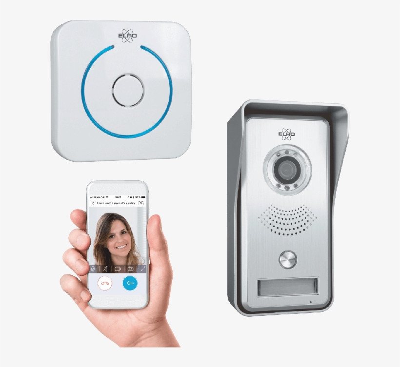 Video Ip Door Intercom System With App And Wireless - Elro Dvc040ip Wifi Ip Video Deurbel, transparent png download