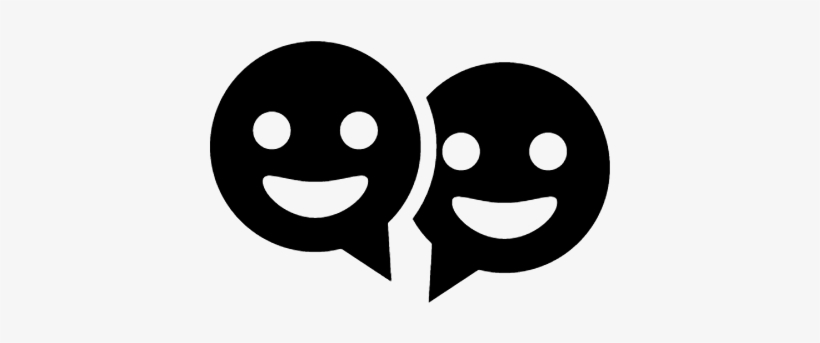 Speech Bubbles Couple Of Smiling Circular Faces Vector - People Smiling Icon, transparent png download