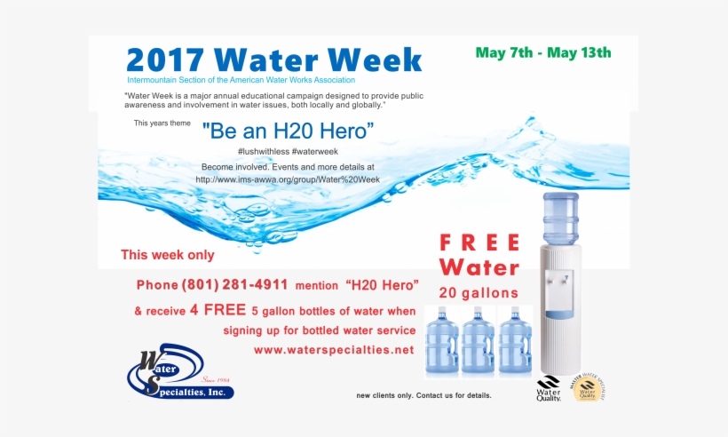 2017 Water Week 5 Gallon Bottled Water Promo - Sparklewhite Professional Teeth Whitening 3d Whitening, transparent png download