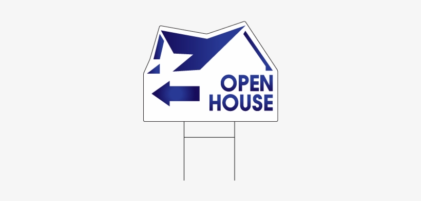 Stock Blue Arrow Open House Realtor Sign - All American Roofing Logo, transparent png download
