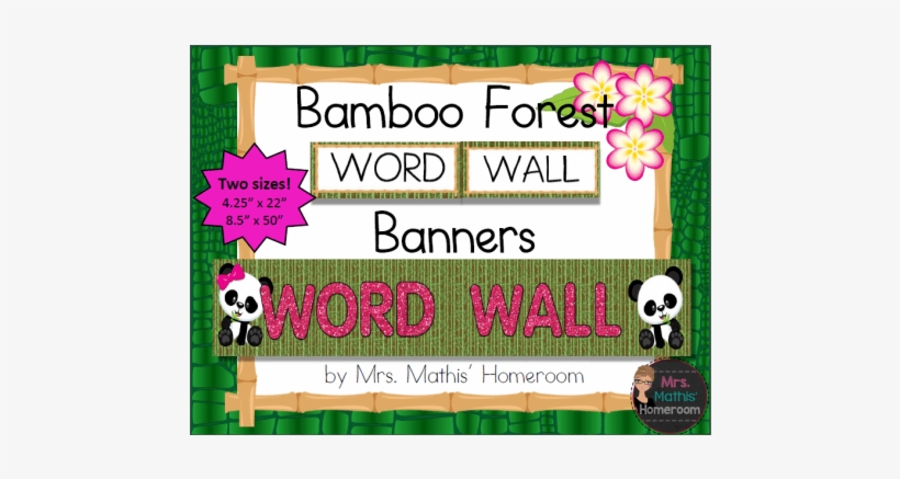 Bamboo Forest Word Wall Banners - Panda, transparent png download