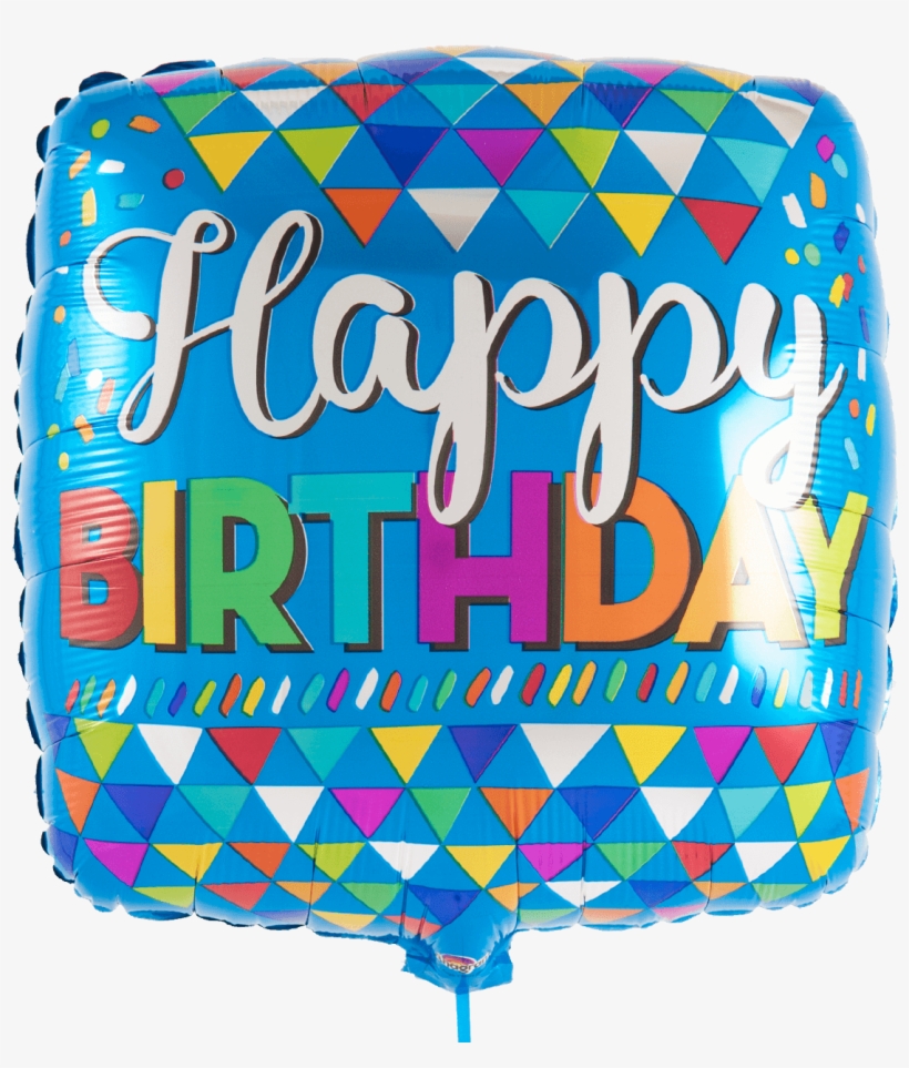 Blue Square Happy Birthday - Loftus A3-3324 18" Birthday Primary Triangles Hx ($1.98, transparent png download