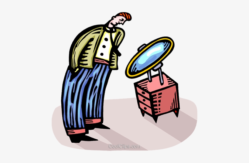 Man Looking In A Mirror Royalty Free Vector Clip Art, transparent png download