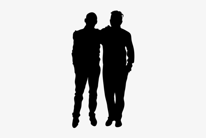 Vinilo Decorativo Silueta Pareja Hombres Posando - Siluetas De Parejas Hombres, transparent png download