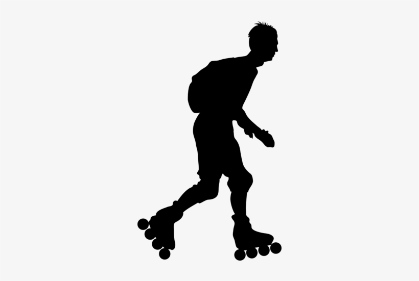 Vinilo Decorativo Silueta De Un Hombre Patinando - Silueta Hombre En Patines, transparent png download
