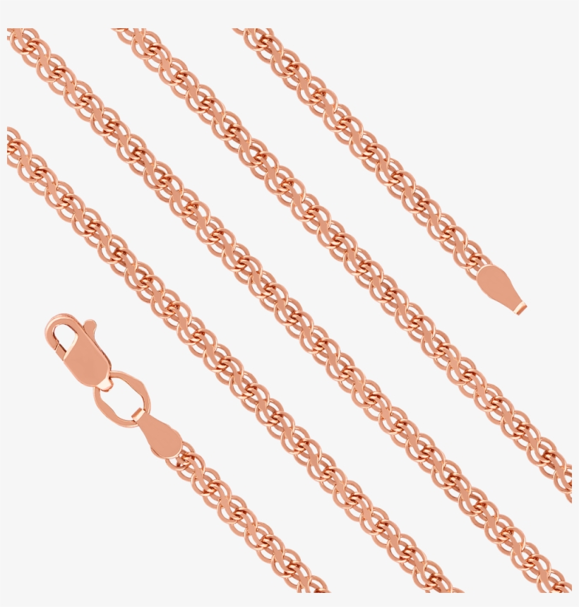 Cadena De Oro Sin Insertos 319-007 - Цепочка Из Белого И Красного Золота, transparent png download