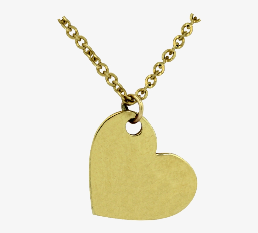 Collar Corazon Liso Oro 10k - Gold, transparent png download