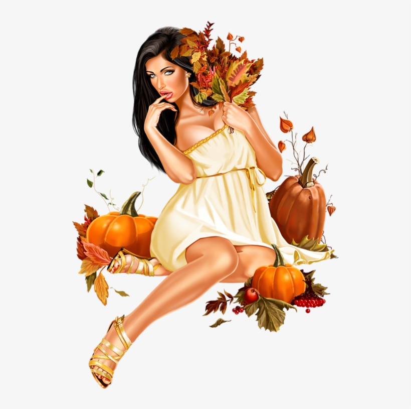 Autumn Girl 2 By Rzhevskii Flower Images, Horror Art, - Illustration, transparent png download