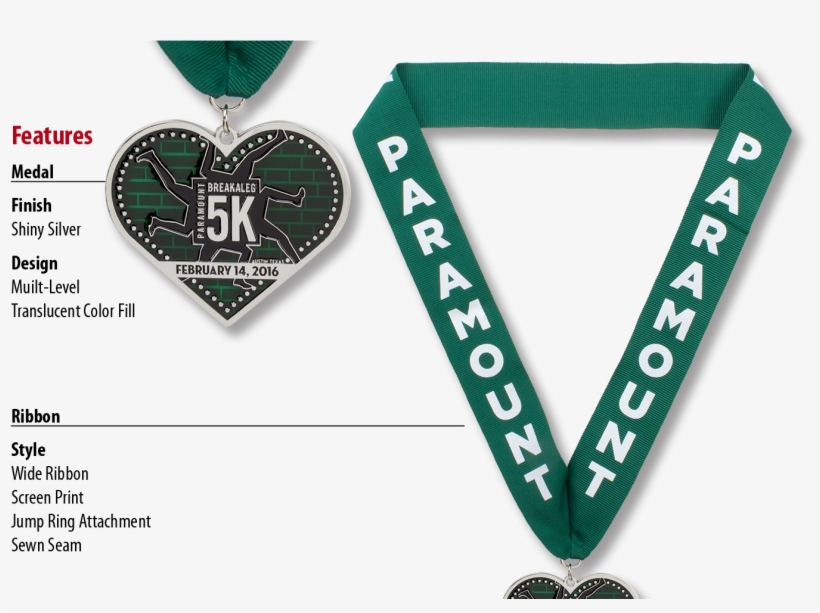 Forest Green Colored Neck Ribbon For Running Medals - Medallas De Marathon Png, transparent png download