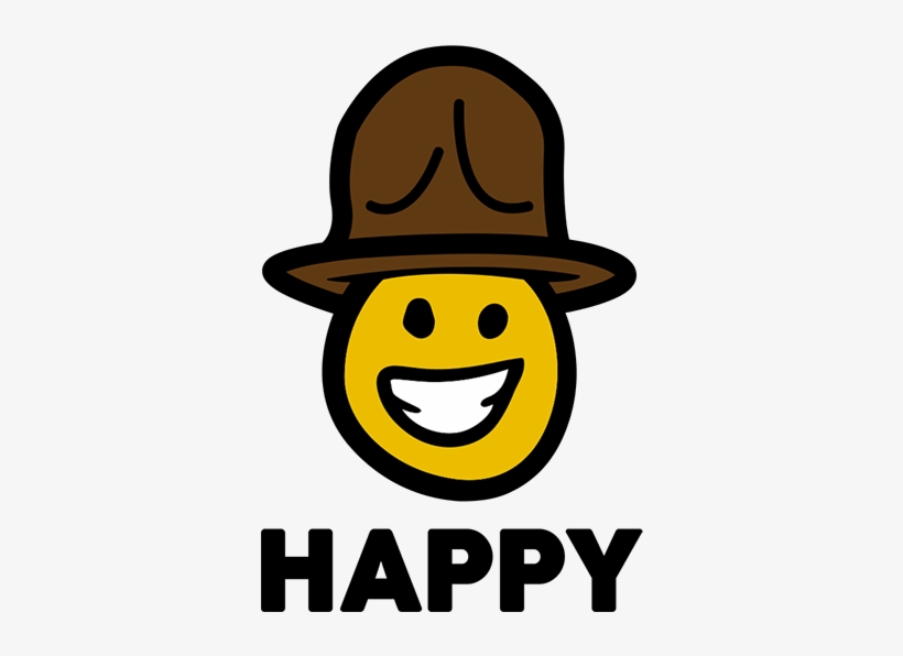 Vinilo Decorativo Pharrell Cara Feliz - Wall Decal, transparent png download