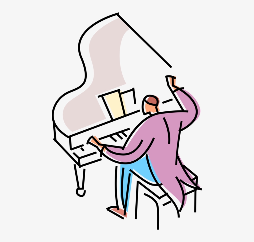 Vector Illustration Of Concert Pianist Musician Plays - Illustration, transparent png download