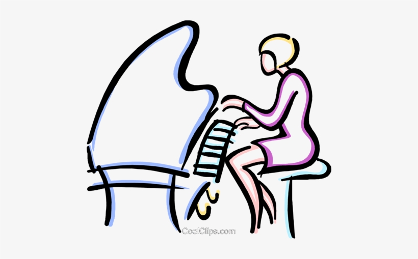 Woman Playing A Piano Royalty Free Vector Clip Art - Pianist