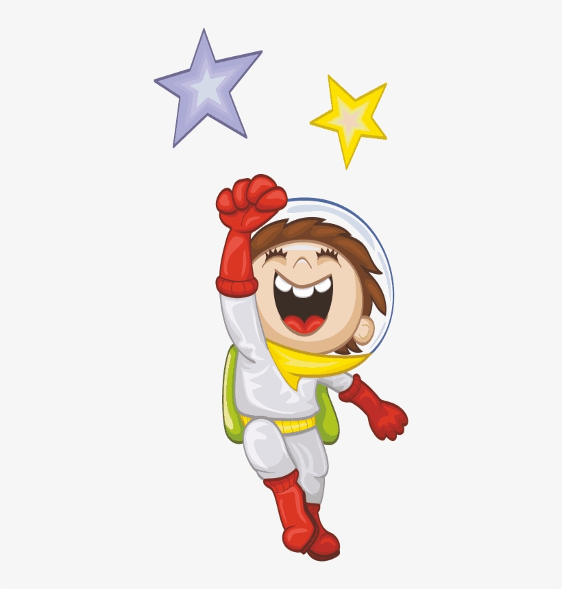 Kids Happy Astronaut Sticker - Ambesonne Outer Space Objects With Sun Earth Comet, transparent png download