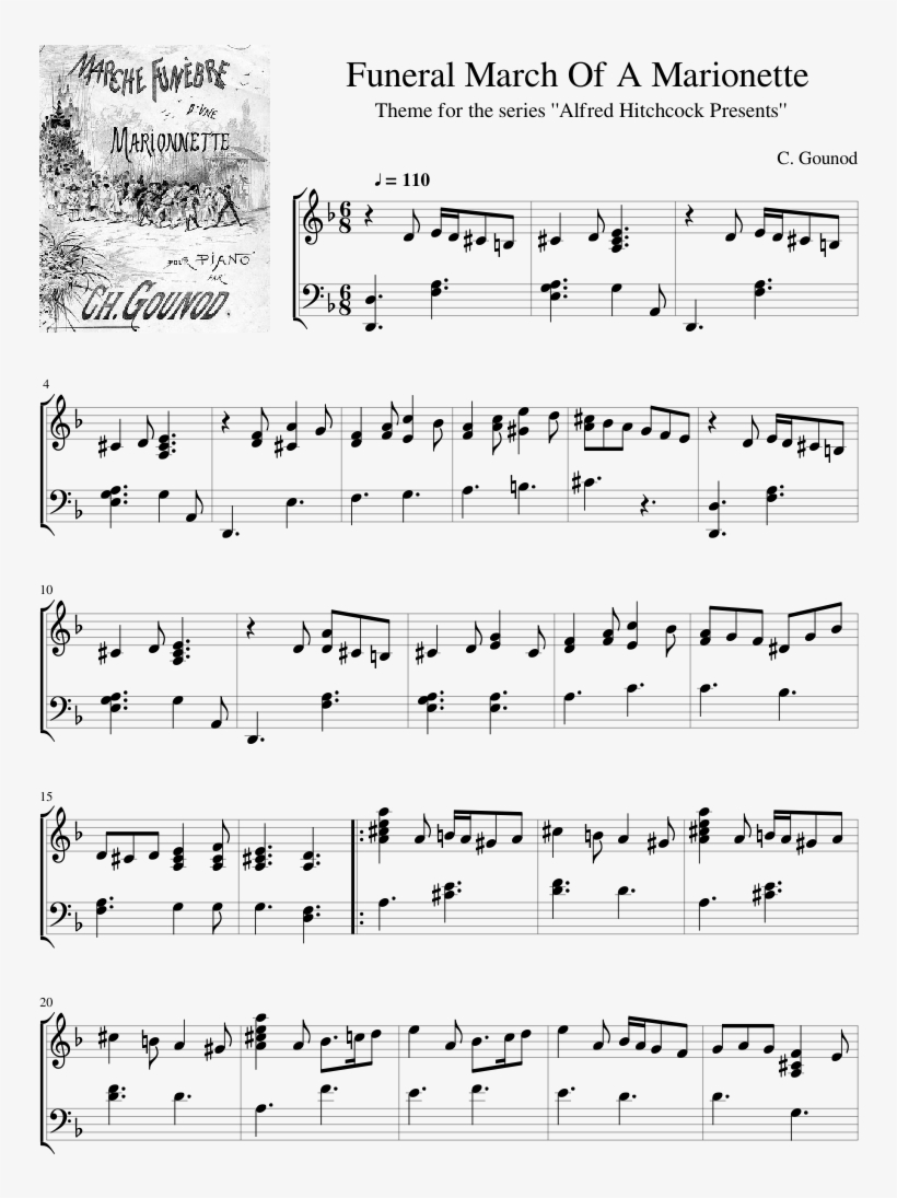 Funeral March Of A Marionette Sheet Music Composed - Marche Funebre Dune Marionnette, transparent png download
