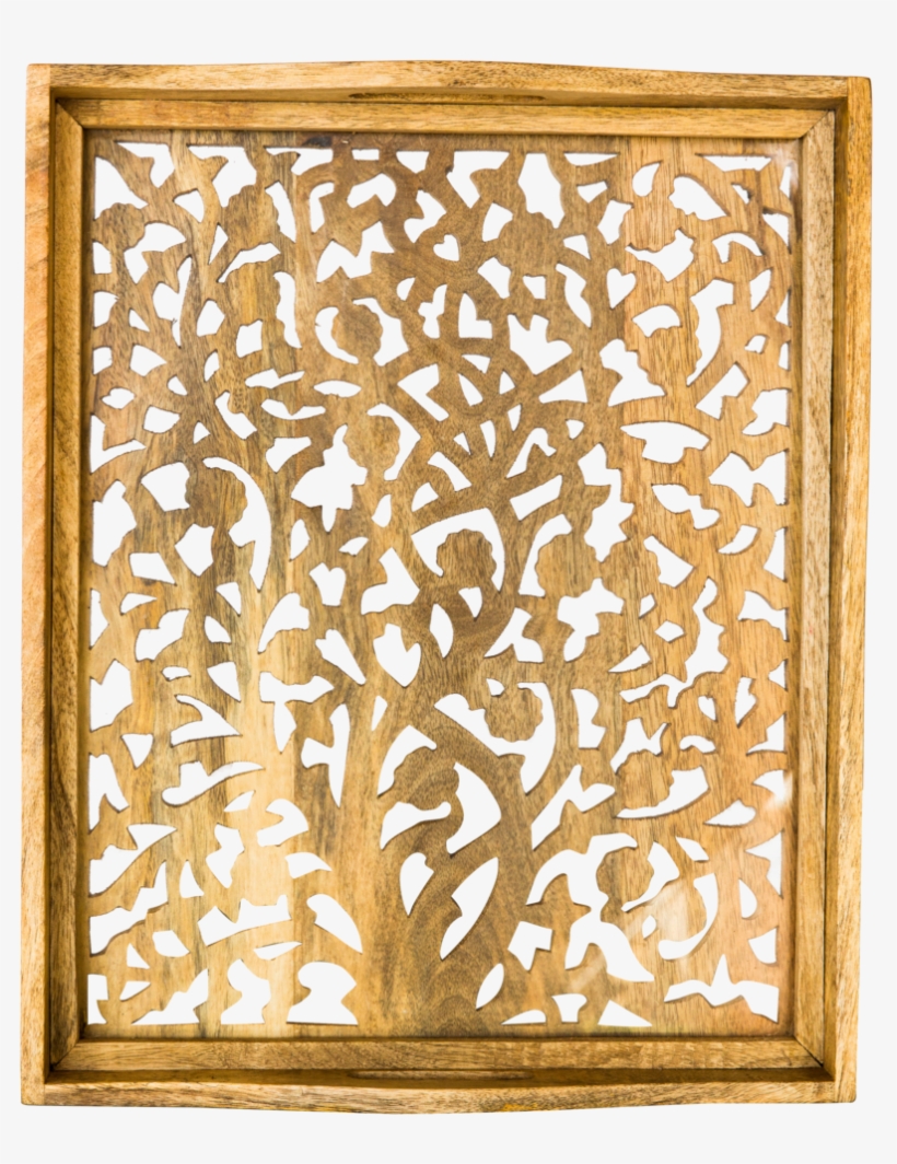 Wood And Glass Serving Tray, transparent png download