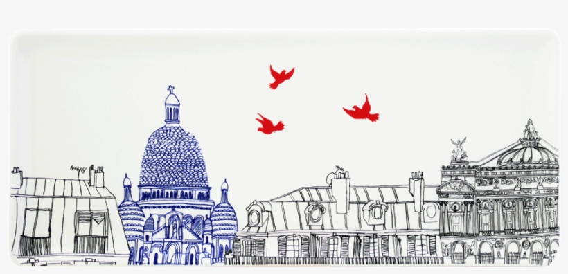 Oblong Serving Tray - Paris, transparent png download