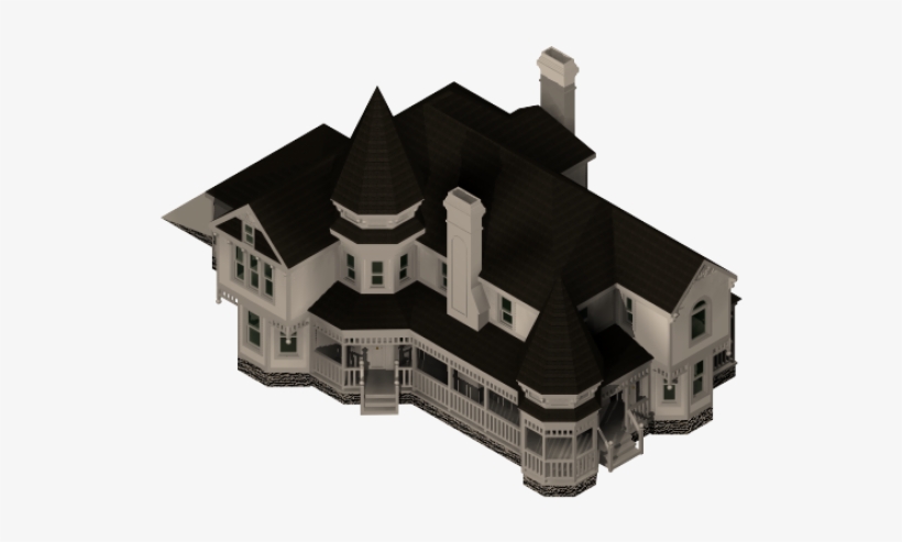 Large Victorian House 3ds Max Model - Autodesk 3ds Max, transparent png download
