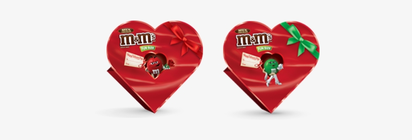 M&m's® Gift Boxes - Mars Valentine Heart Fun Size Milk Chocolate Candy, transparent png download