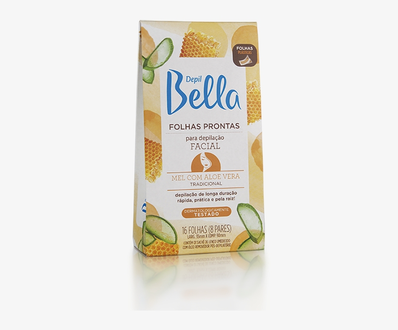Depil Bella Folhas Prontas Mel Com Aloe Vera 16 Folhas - Depil Bella Folhas Prontas, transparent png download