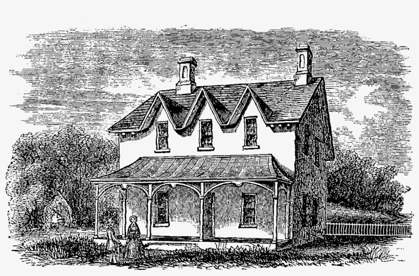 How Cute Is This House Digital Stamp This Is An 1859, - White, transparent png download