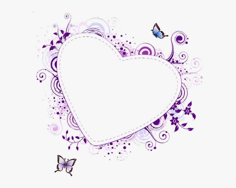 Purple Heart Transparent Frame - Heart Frame Png, transparent png download