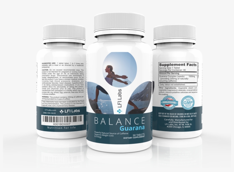 Balance Guarana Bottle - Elements Guarana Extract Natural Energy — 200mg Of, transparent png download
