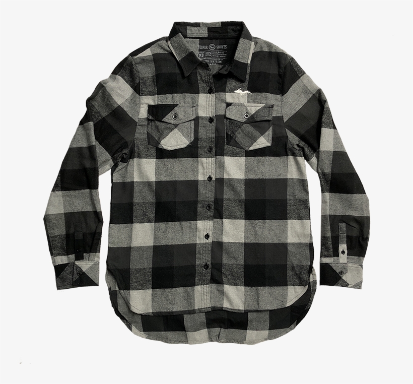 Silhouette" Womens Black/grey Buffalo Plaid Flannel - Shirt, transparent png download