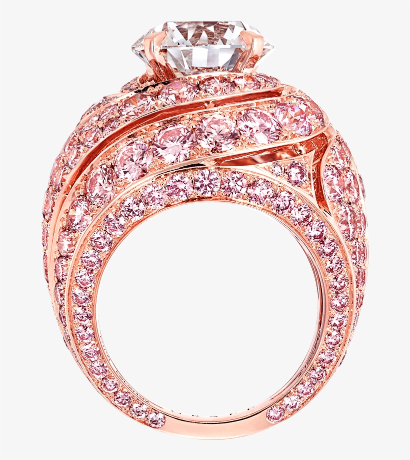 Shank View Of A Graff Swirl Ring Featuring A Round - Engagement Ring, transparent png download